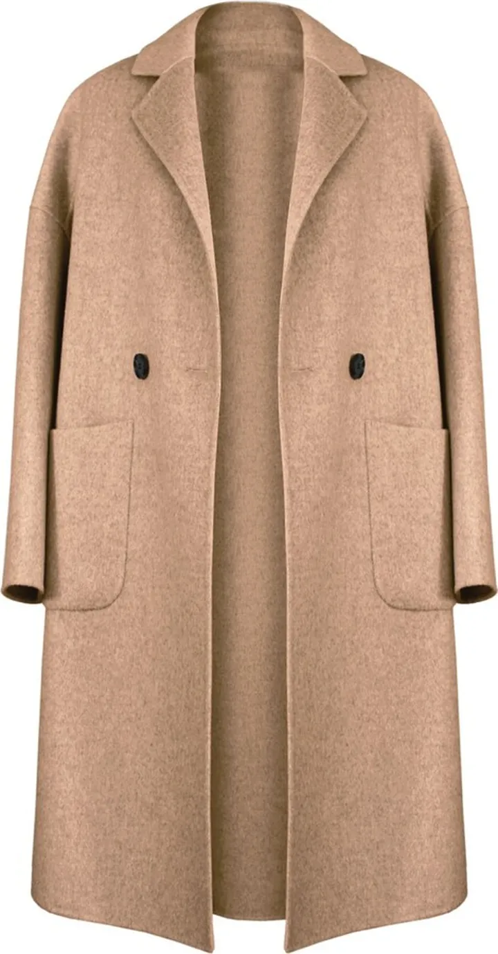 Belle & Bloom - Publisher Double-Breasted Wool Blend Coat - Oat