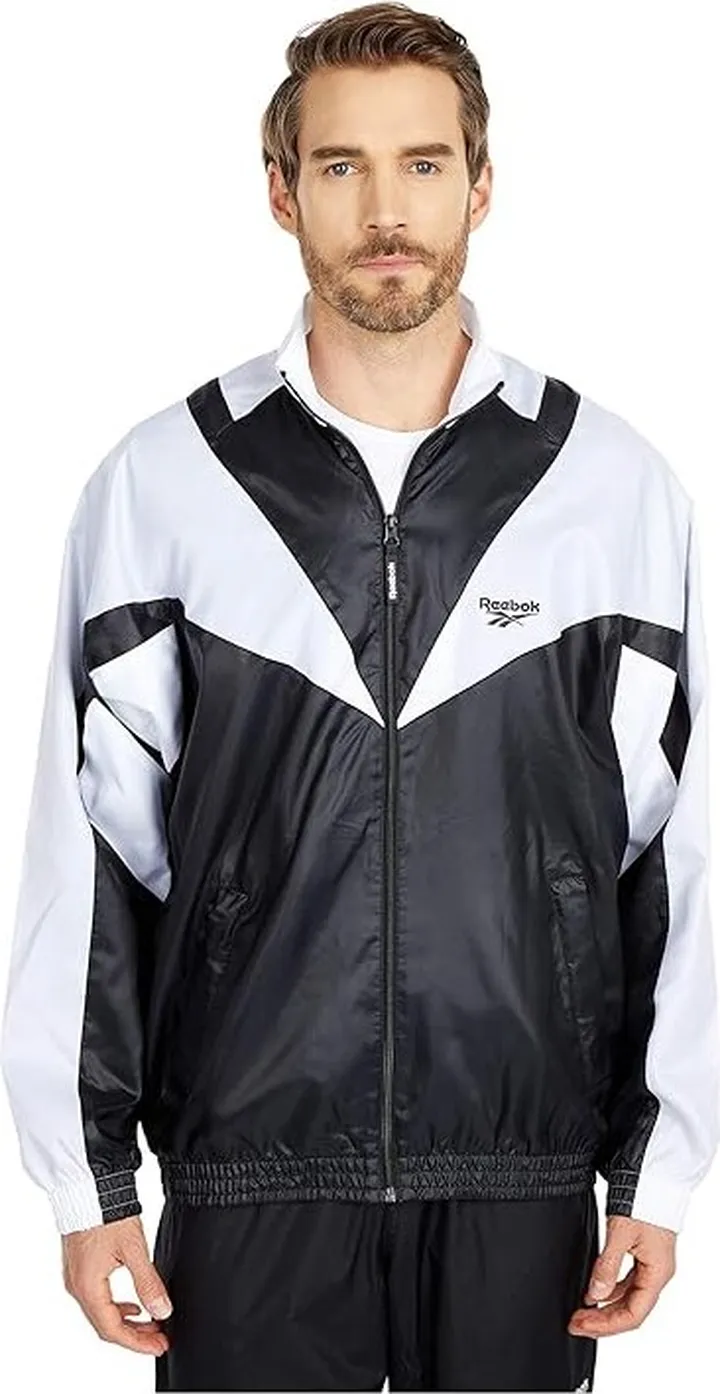 Reebok Twin Vector Track Jacket (Black) Clothing
