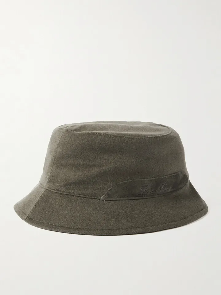 Cityleisure Suede-Trimmed Cashmere Bucket Hat