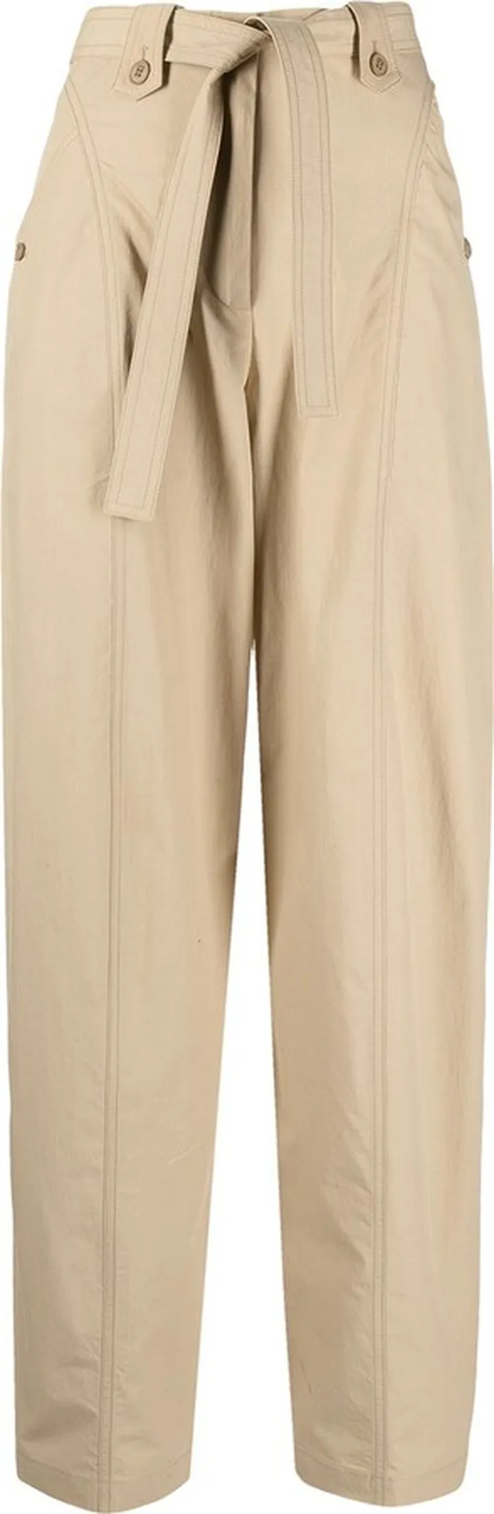 Tied-Waist Cropped Trousers