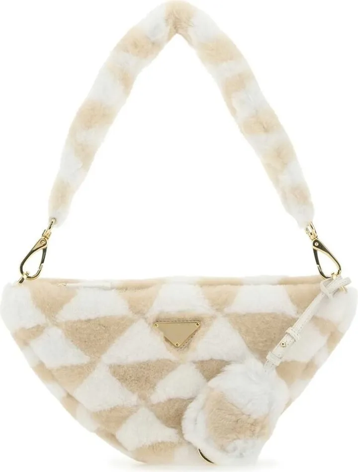 Prada Triangle Logo Plaque Shoulder Bag