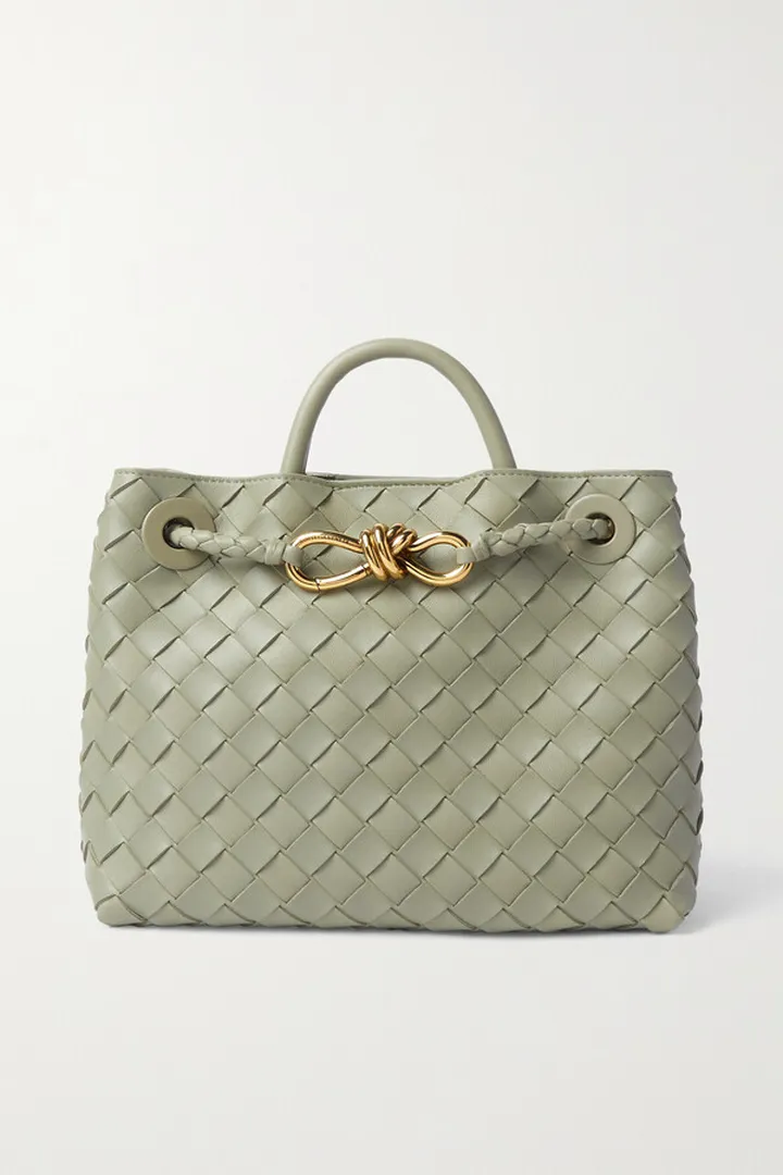 Bottega Veneta - Andiamo Embellished Intrecciato Leather Tote - Green