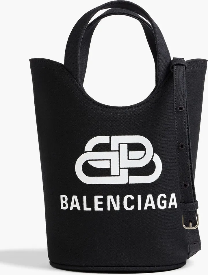 Wave printed canvas tote