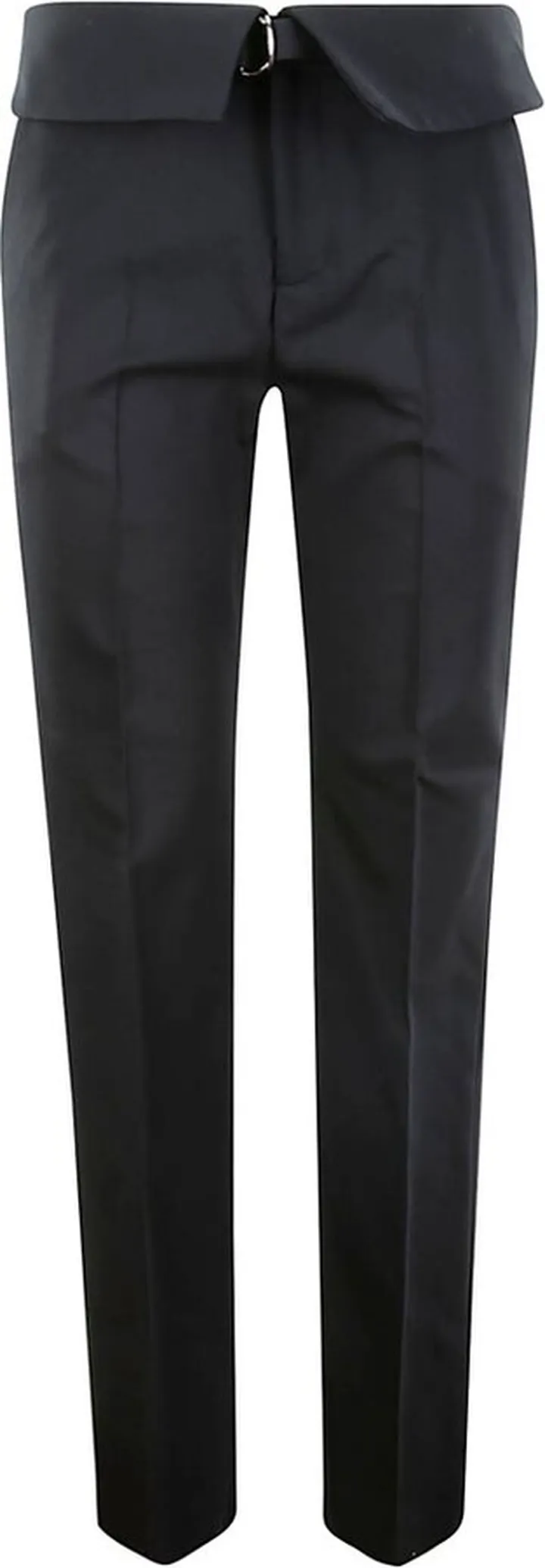 Iro Folded-Waist Detail Straight Leg Leather Pants
