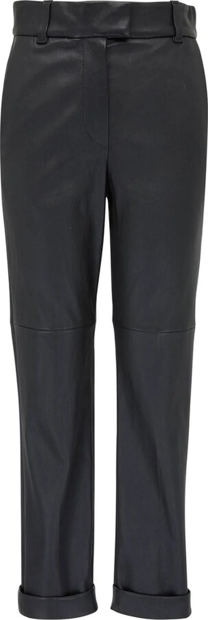 High-Waisted Leather Trousers