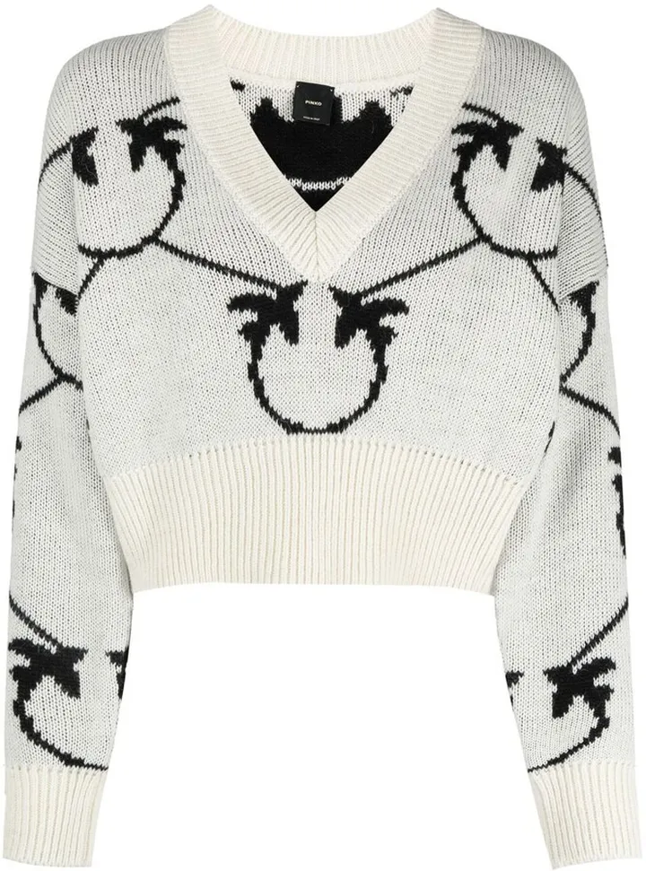 V-neck cropped jumper