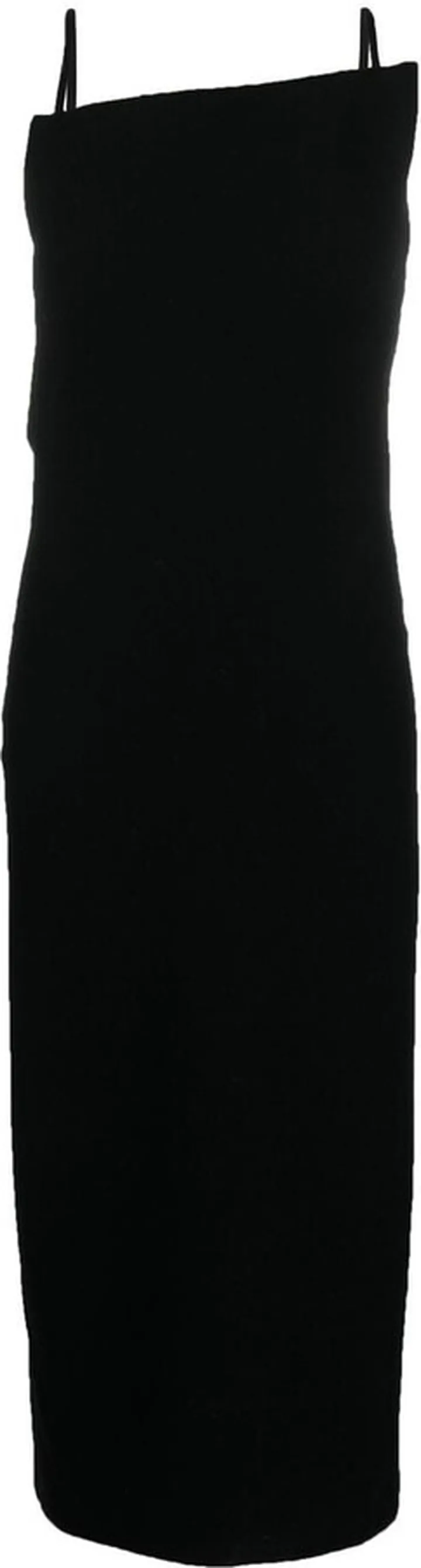 Asymmetric-Neck Midi Dress