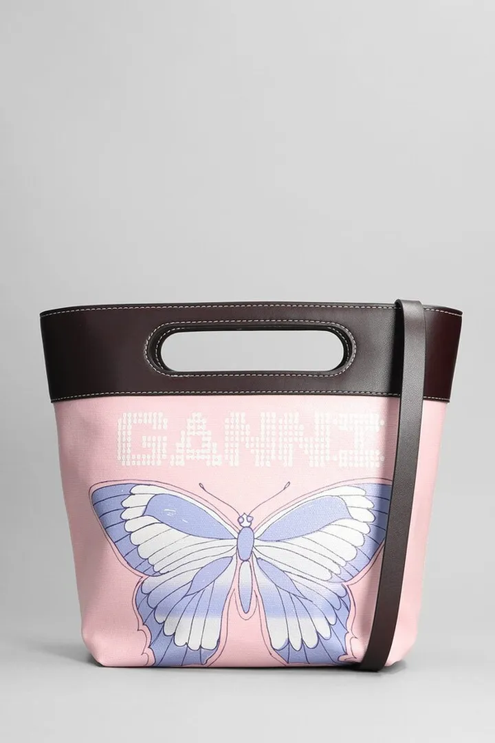 Hand Bag In Rose-pink Cotton