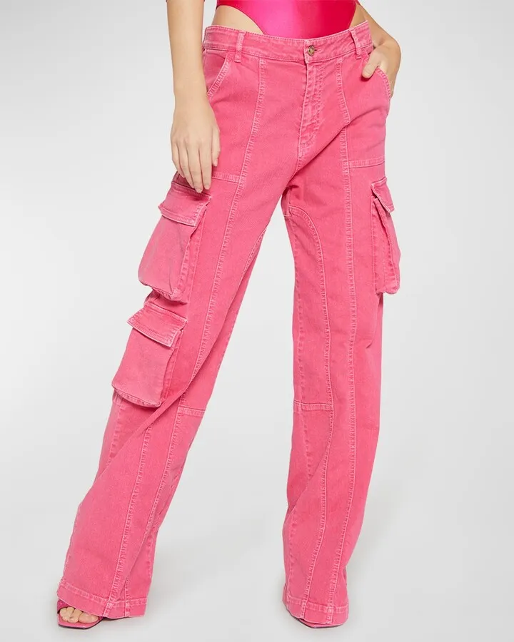 Relaxed Denim Cargo Pants
