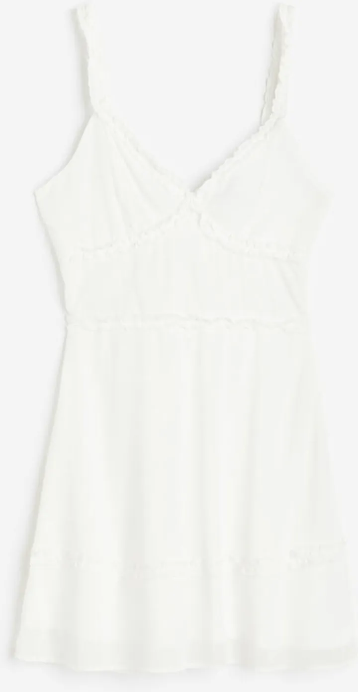 Ruffle-trimmed Tie-detail Dress