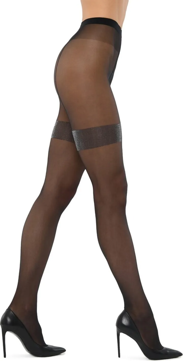 Metallic Garter Effect Tights
