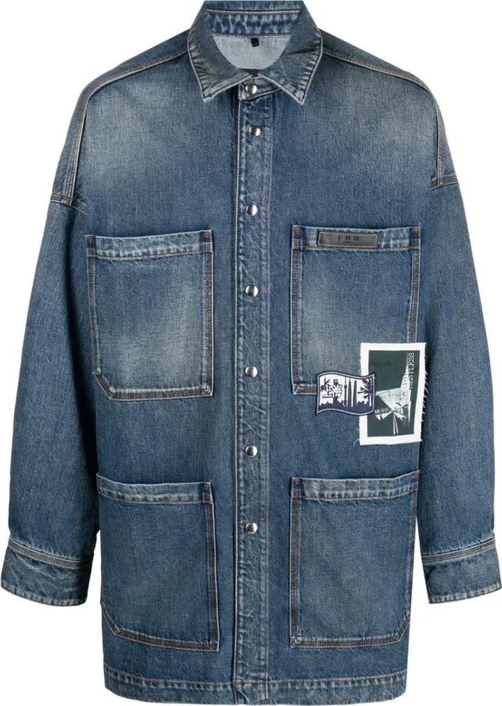 Logo-Patch Cotton Denim Jacket