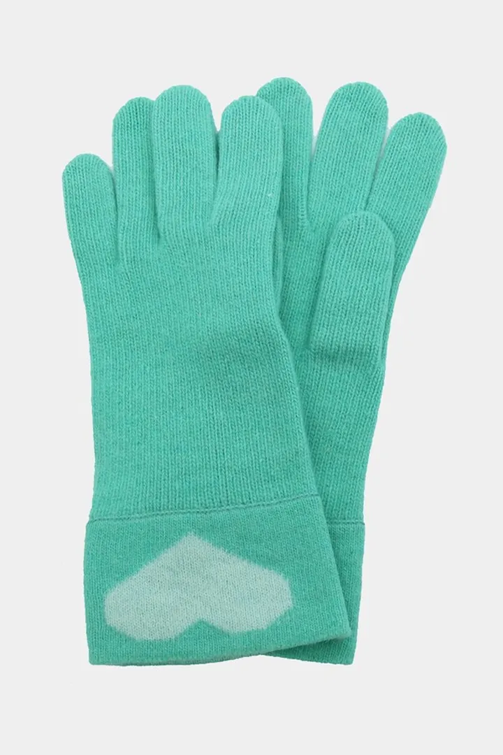 Colorblocked Heart Design Gloves