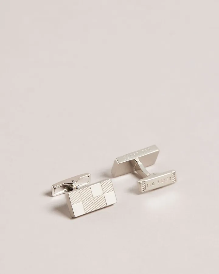 House Check Cufflinks in Silver Color
