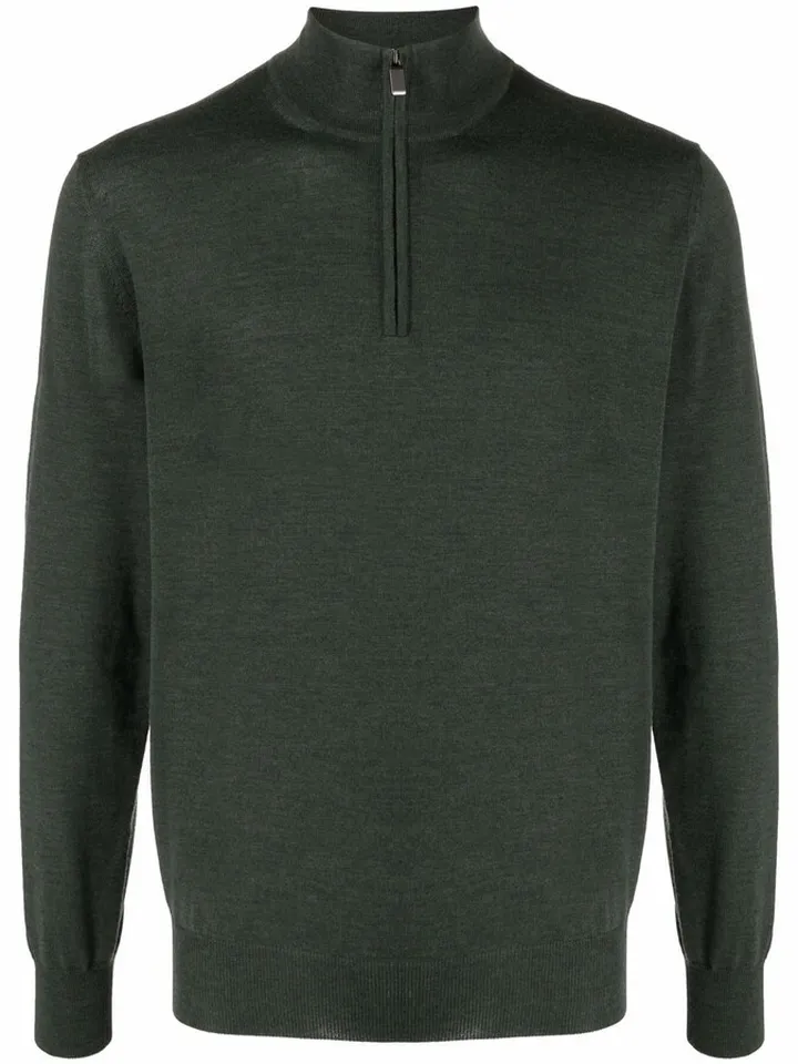 Half-Zip High-Neck Jumper