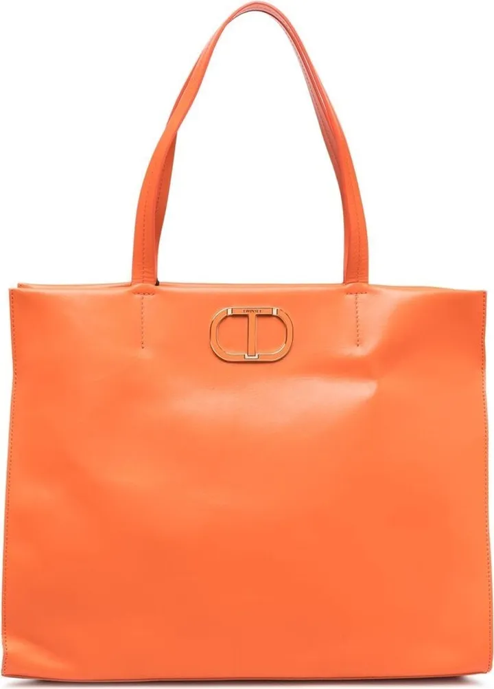 Logo-Plaque Leather Tote Bag