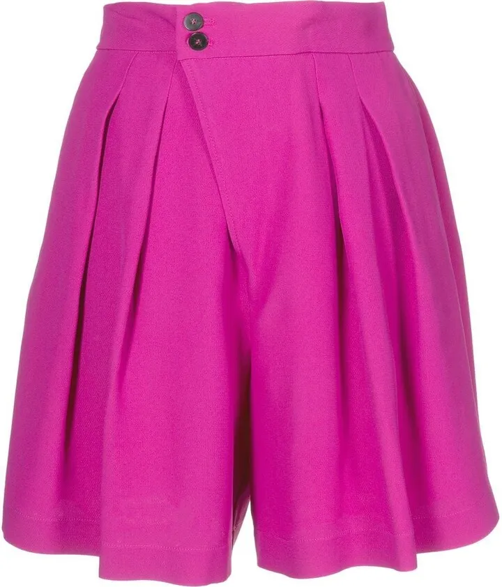 Pleated Wrap Shorts