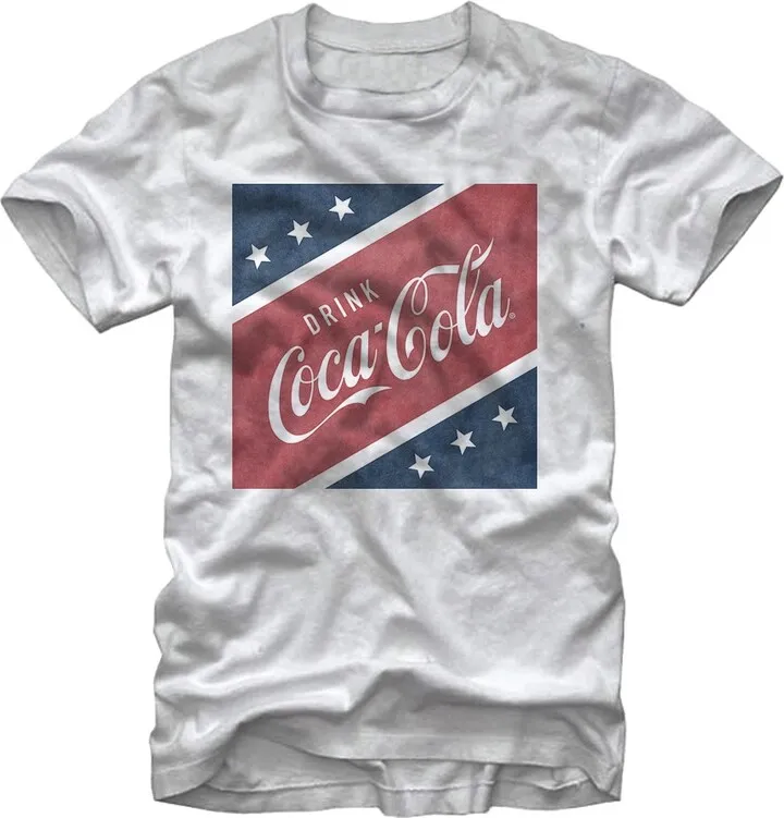 Men's Coca Cola USA Square T-Shirt - White - Medium
