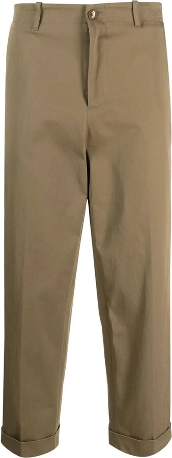 Straight-Leg Cropped Trousers