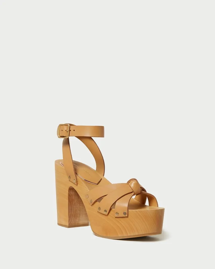 Abbie Honey Knotted Heeled Clog