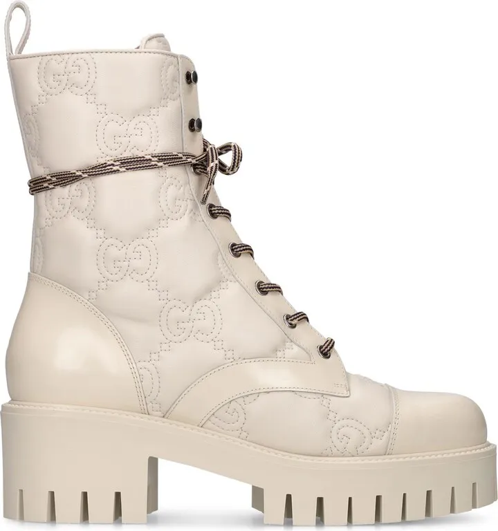 50mm Gucci quilted leather combat boots
