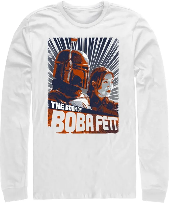 Men's Star Wars: The Book of Boba Fett Fennec and Boba Poster Long Sleeve Shirt - White - Small