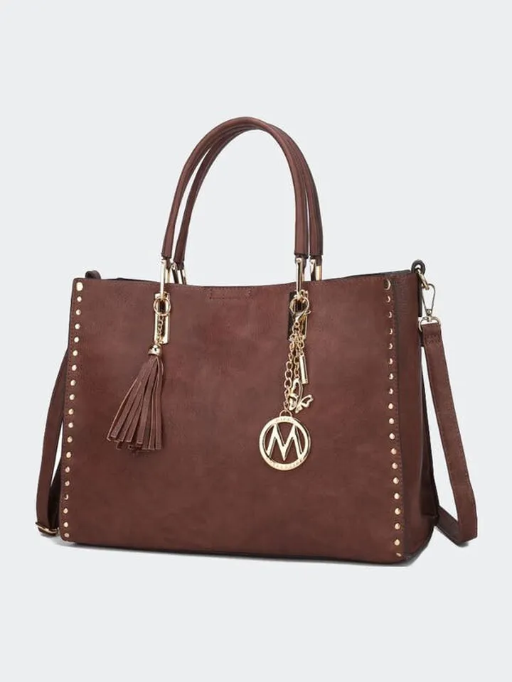 MKF Collection by Mia K Royalty Lightweight Tote Handbag - Brown