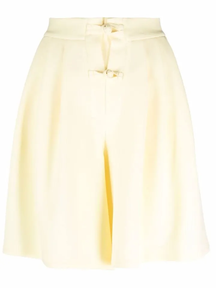 Pleated Wide-Leg Shorts