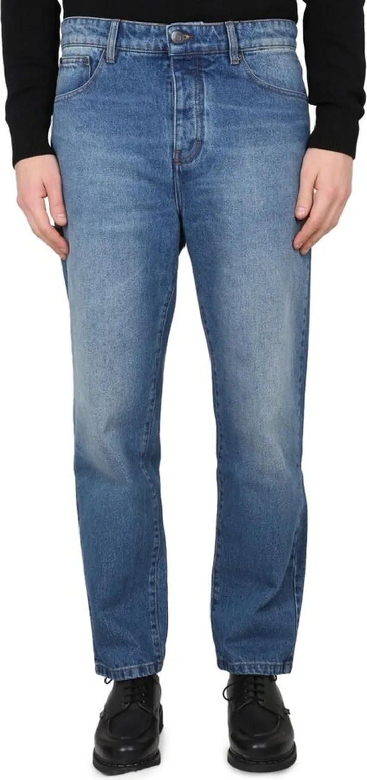 AMI Paris Logo Patch Tapered-Leg Jeans