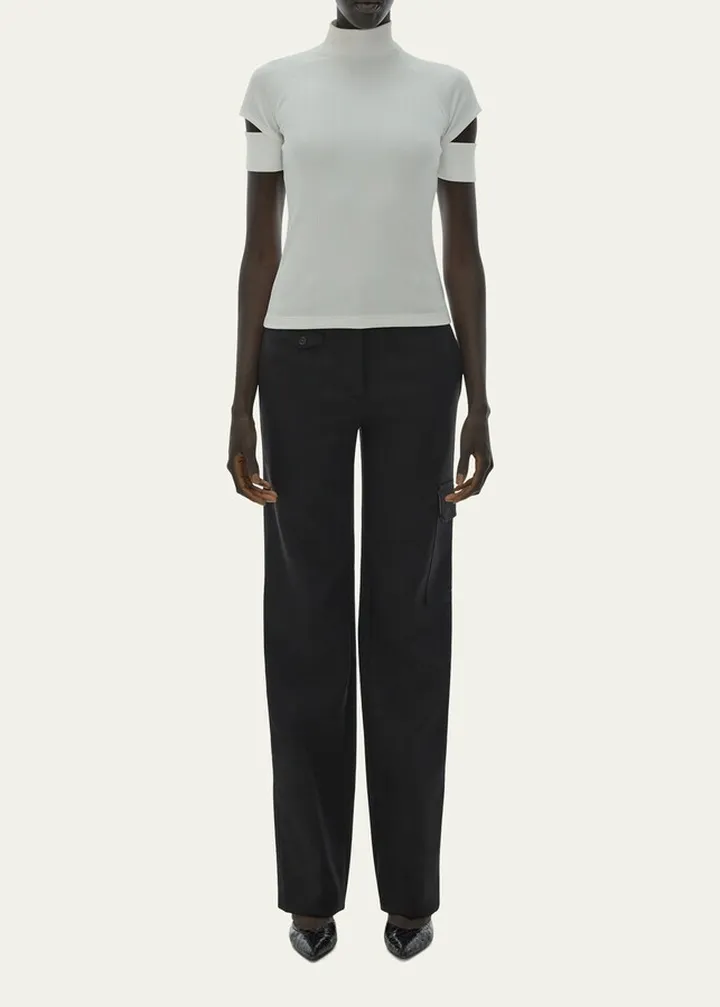Turtleneck Cut-Out Sleeve Top