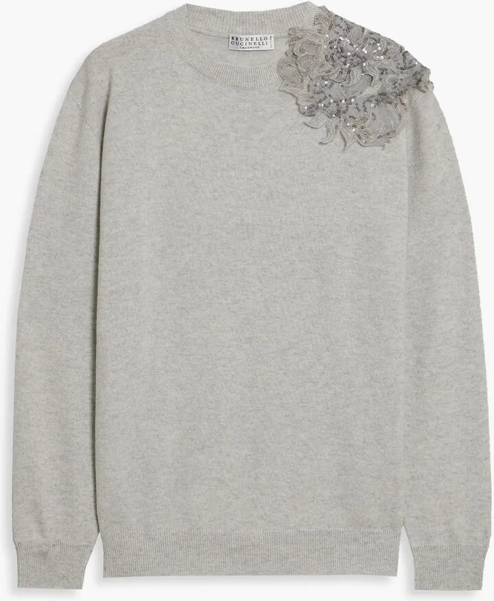 Embellished cashmere sweater