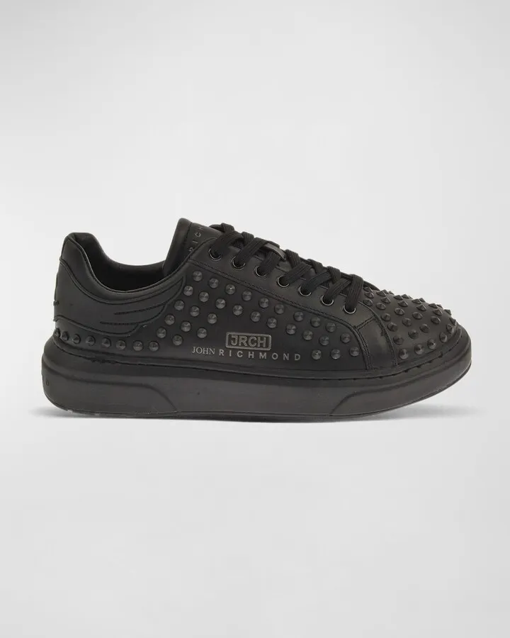 Men's Allover Tonal Studded Low-Top Sneakers