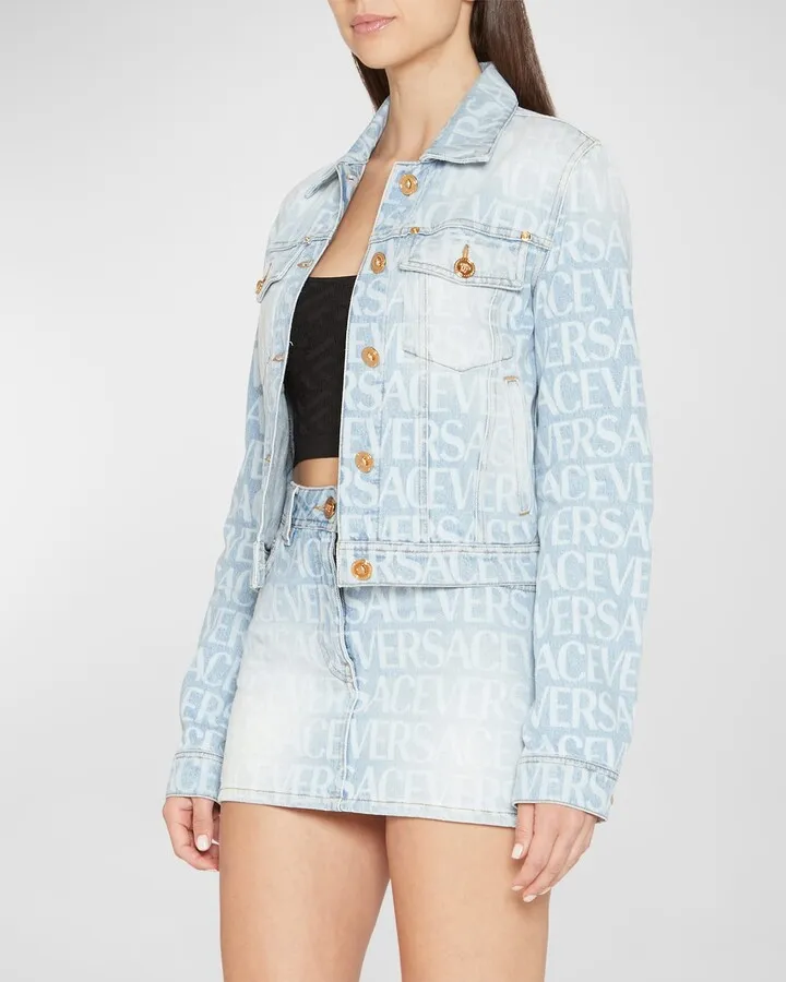 Logo-Print Denim Jacket