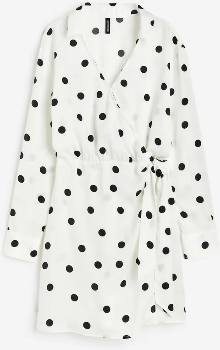 Satin Wrap Shirt Dress
