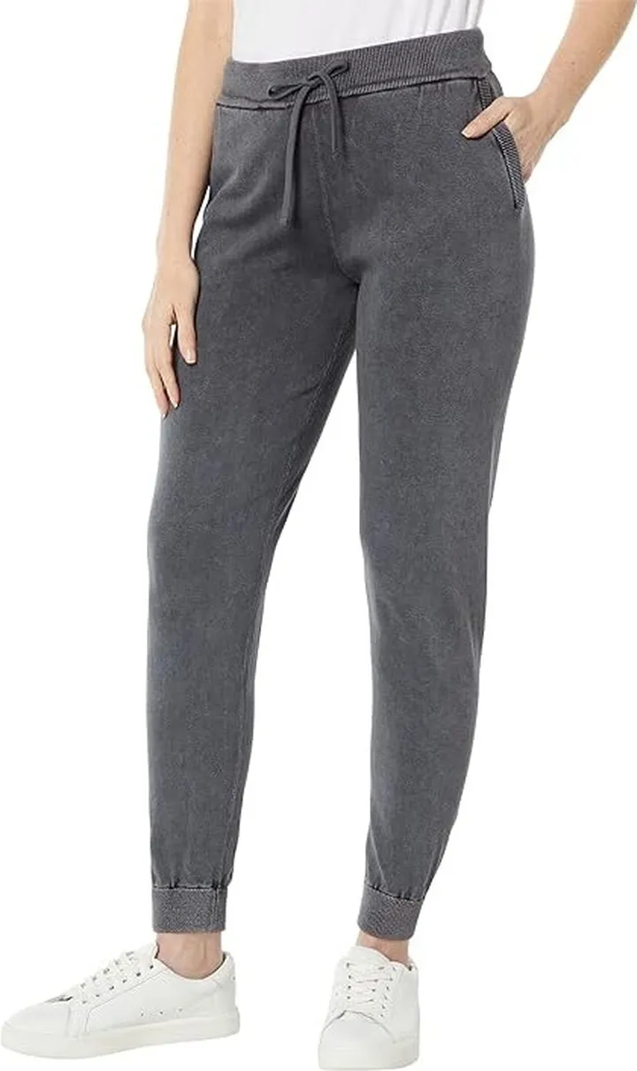 Barefoot Dreams Sunbleached Cotton Joggers (Faded Black) Women's Clothing