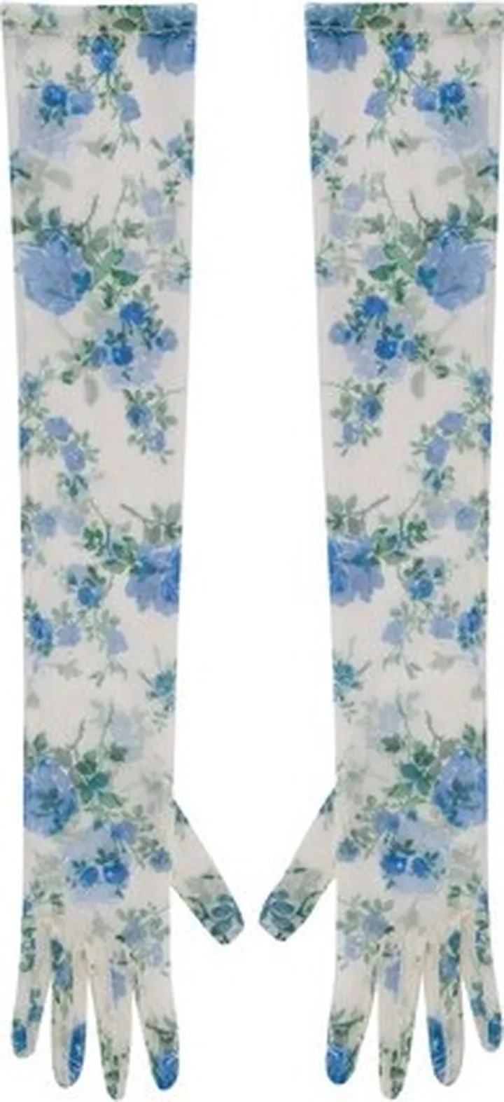 Tulle gloves with floral print