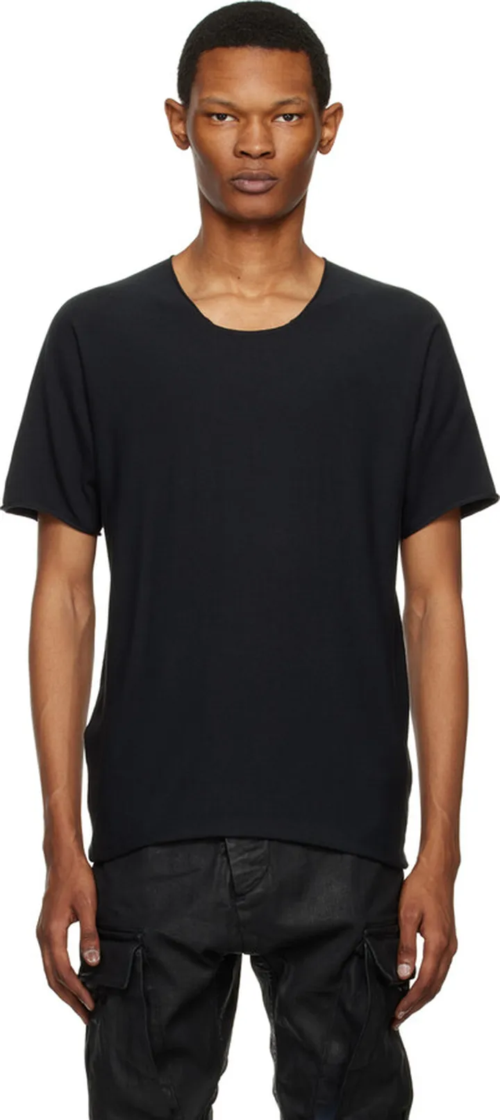 Label Under Construction Black Parabolic Zip Seam T-Shirt