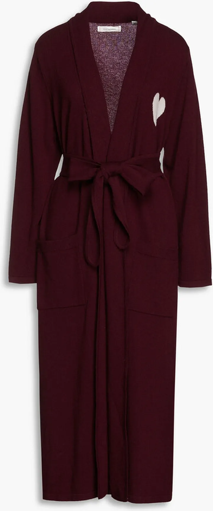 Intarsia wool and cashmere-blend robe