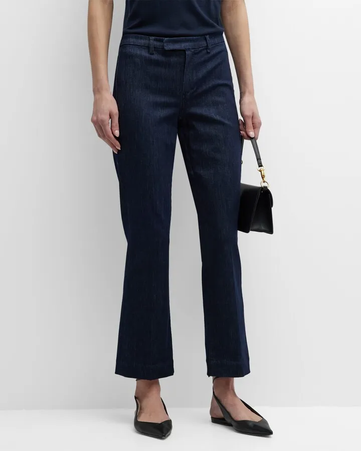 Denise Denim Straight-Leg Ankle Trousers