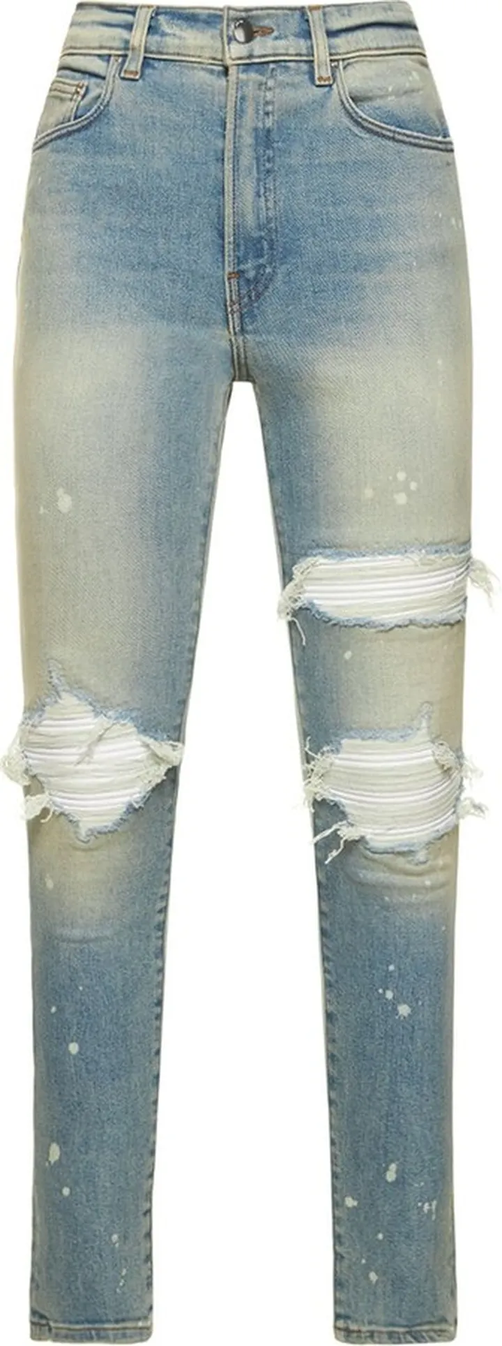High waist ripped denim skinny jeans