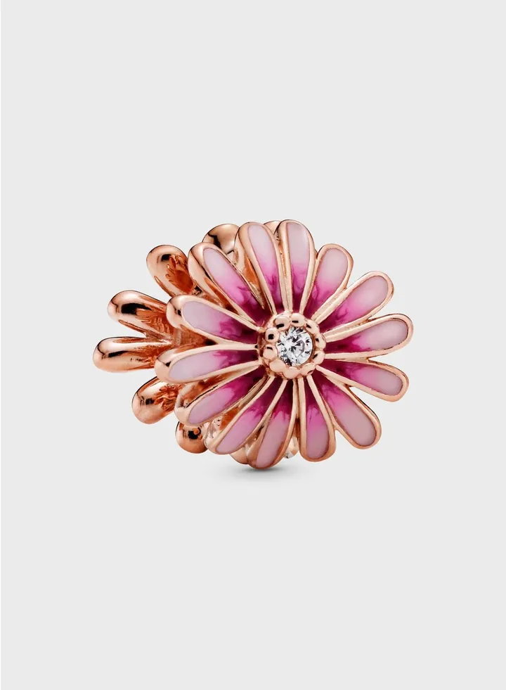 Pink Daisy Flower Charm