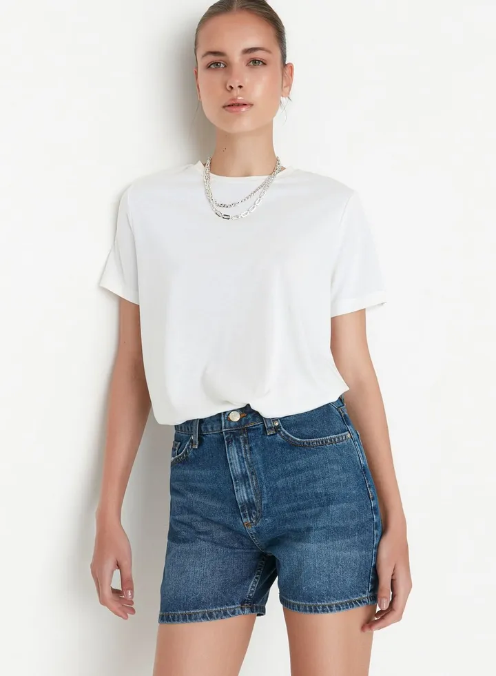 Pocket Detail Denim Shorts