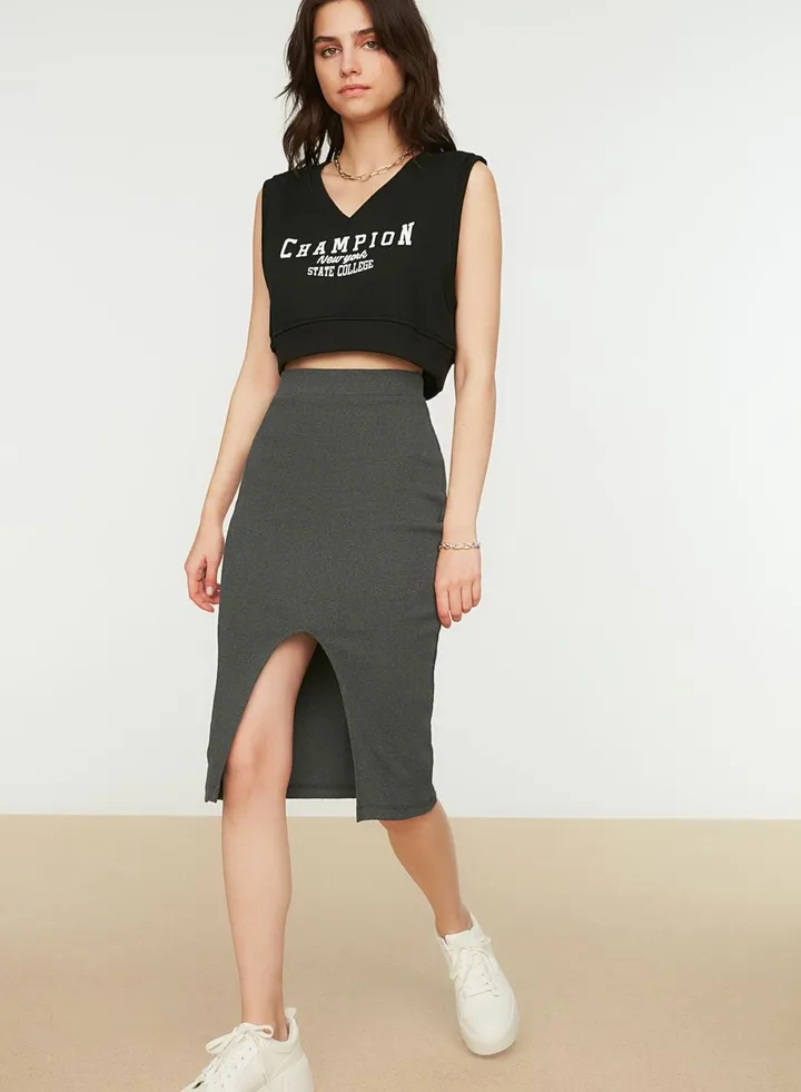 Pleated Midi Skirt