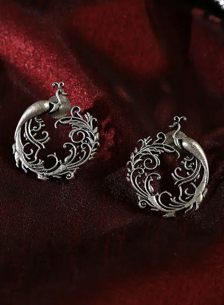 Silver-Plated Contemporary Studs