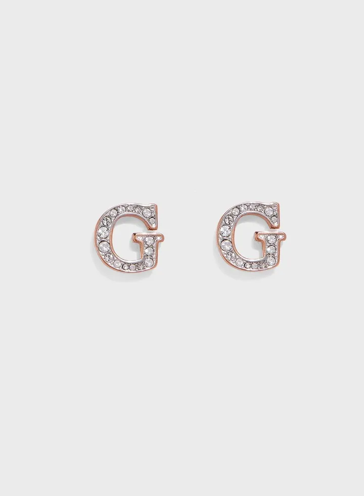 Round Pave Stud Earrings