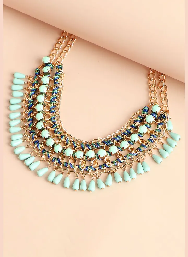 Gold Plated Designer Stone Necklace