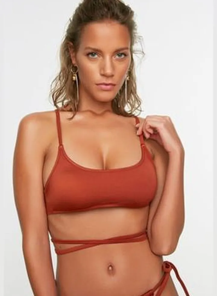 Cinnamon Bralette Tie Bikini Top TBESS22BU0264