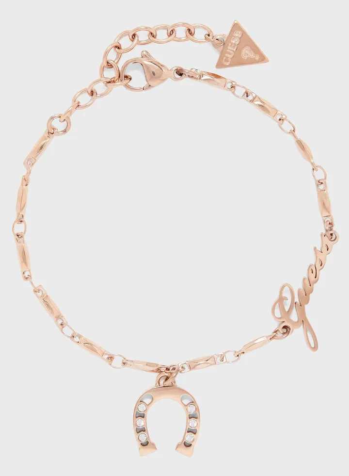 Small Chain Horseshoe Charm Bracelet
