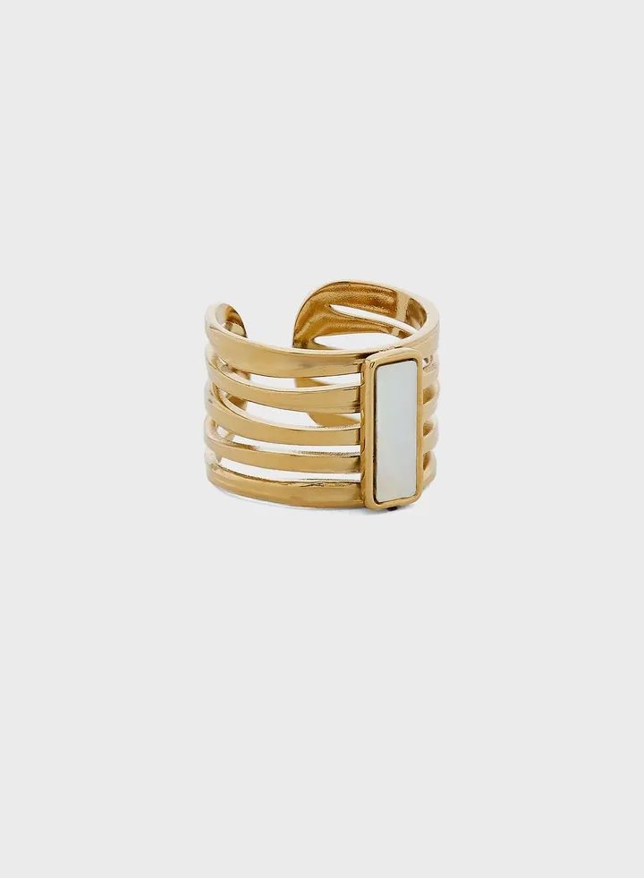 Cyrus Layered Rectangle Design Ring