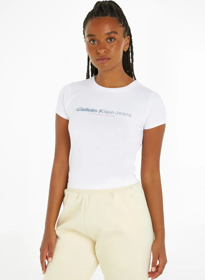 Crew Neck Slogan T-Shirt
